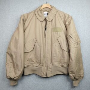 Valley Apparel Flight Jacket Mens XL Tan CWU-45/P Cold Weather Fire Resistant